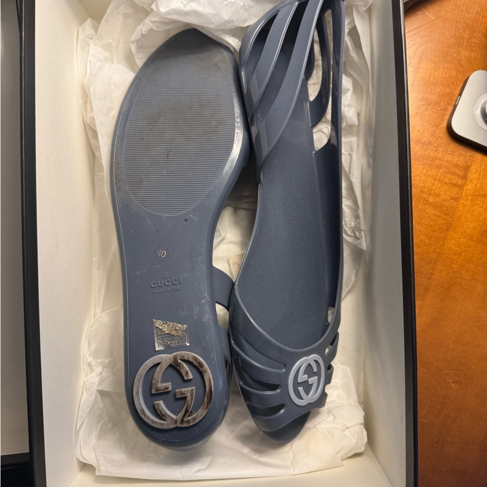 Gucci Blue/Grey Jelly Sandals - Picture 4 of 4